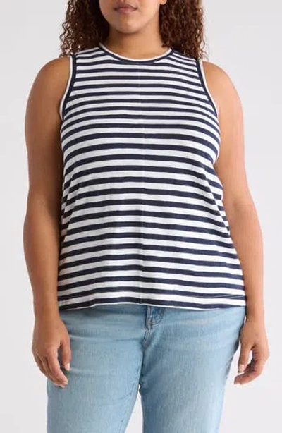 Caslon ® Swing Crewneck Tank In Navy Blazer-white Charm Stripe