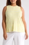 Caslon ® Swing Crewneck Tank In Yellow Glow-white Charm Stripe