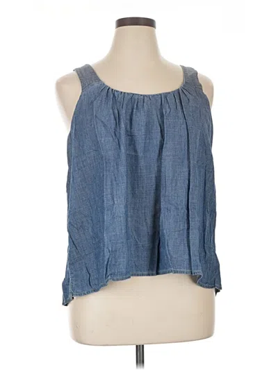 Pre-owned Caslon Tank Top Blue Halter Neckline Tops