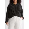 Caslon ® Texture Front Twist Button-up Shirt