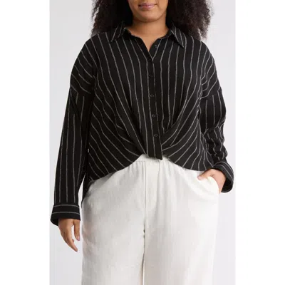 Caslon ® Texture Front Twist Button-up Shirt