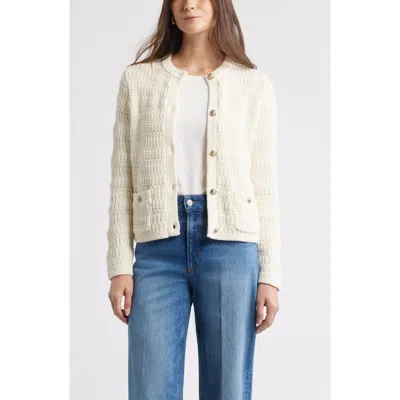 Caslon ® Textured Sweater Jacket In White