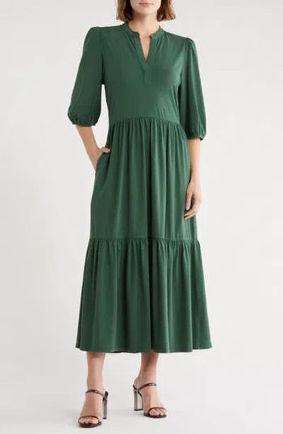 Caslon ® Three-quarter Sleeve Knit Midi Dress