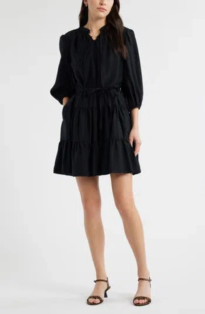 Caslon ® Tie Neck Tiered Dress In Black