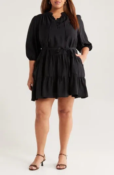 Caslon ® Tie Neck Tiered Dress In Black