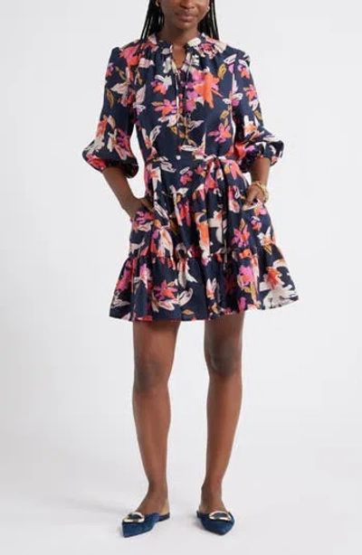 Caslon ® Tie Neck Tiered Dress In Multi