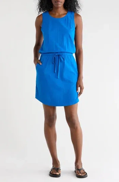 Caslon ® Tie Waist Cotton Shirttail Dress In Blue
