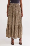 Caslon ® Tiered Drawstring Maxi Skirt In Brown