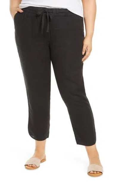 Caslon ® Tulip Hem Linen Pants In Black