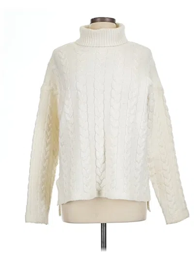 Pre-owned Caslon Turtleneck Sweater In White