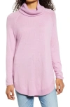 Caslon Turtleneck Tunic Sweater In Pink Gale