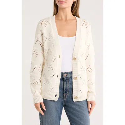 Caslon ® V-neck Bubble Stitch Cardigan In Neutral