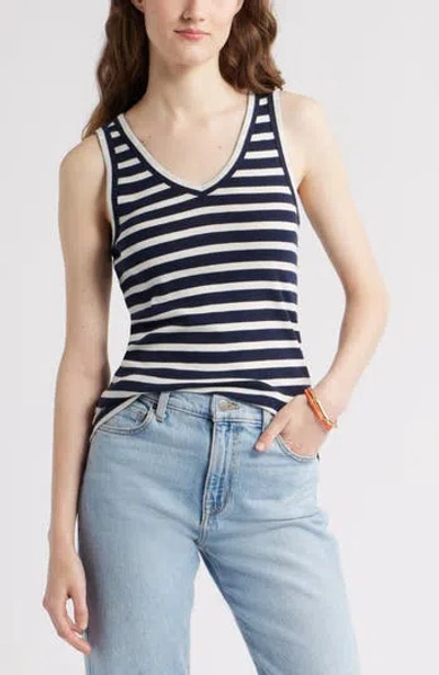 Caslon ® V-neck Cotton Blend Tank Top In Multi