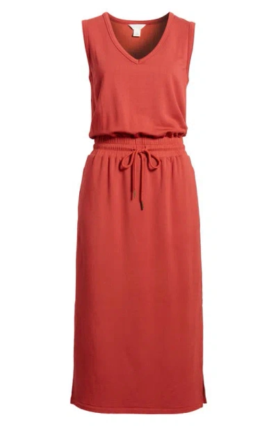 Caslon V-neck Knit Midi Dress In Rust Spice