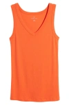 Caslon V-neck Organic Cotton Blend Tank Top In Red Grenadine