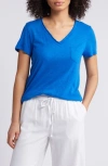 Caslon V-neck Short Sleeve Pocket T-shirt In Blue Marmara