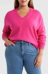 Caslon ® V-neck Sweater In Pink Electric