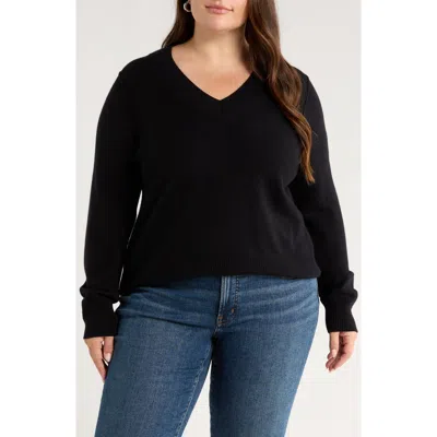 Caslon ® V-neck Wool & Cashmere Sweater In Black