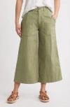 Caslon ® Wide Leg Crop Twill Pants In Green