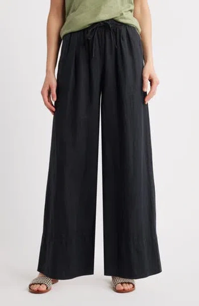 Caslon ® Wide Leg Linen Pants In Black