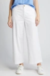 Caslon Wide Leg Twill Pants In White