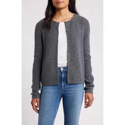 Caslon ® Wool & Cashmere Cardigan In Grey Dark Heather