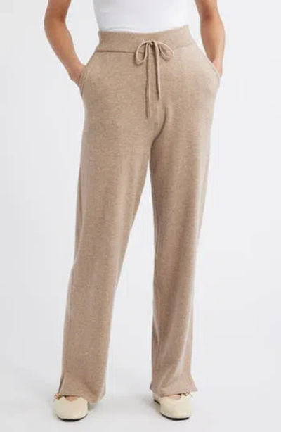 Caslon ® Wool & Cashmere Sweatpants In Tan Camel Dark Heather