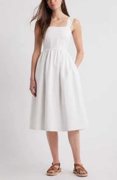 Caslon ® Woven Midi Sundress In White