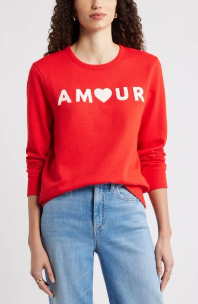 Caslonr Caslon(r) Amour Graphic Sweatshirt In Red