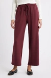 Caslonr Caslon(r) Ankle Wide Leg Sweatpants In Burgundy
