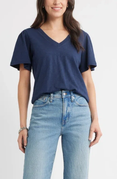 Caslonr Caslon(r) Bell Sleeve V-neck T-shirt In Blue