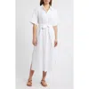 Caslonr Caslon(r) Belted Maxi Shirtdress In White