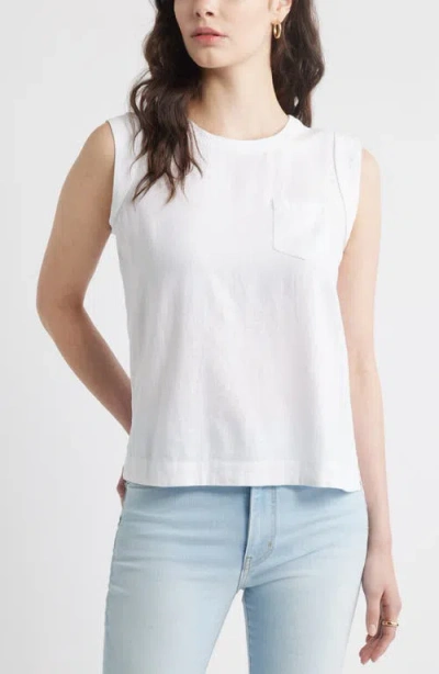 Caslonr Caslon(r) Cap Sleeve Linen Blend Top