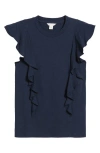 Caslonr Caslon(r) Cascade Ruffle Cotton Blend Top
