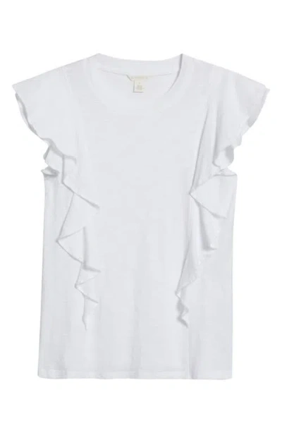 Caslonr Caslon(r) Cascade Ruffle Cotton Blend Top