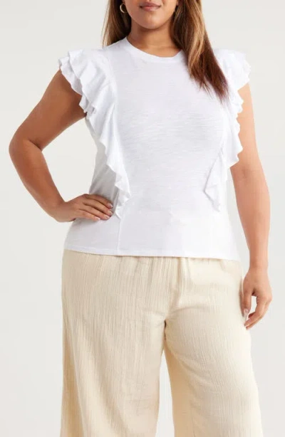 Caslonr Caslon(r) Cascade Ruffle Cotton Blend Top