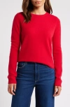 Caslonr Caslon(r) Cashmere Crewneck Sweater In Red Lychee