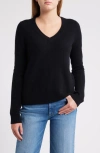 Caslonr Caslon(r) Cashmere V-neck Sweater In Black Rock