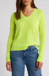 Caslonr Caslon(r) Cashmere V-neck Sweater In Green Primrose