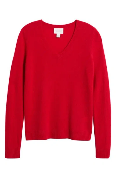 Caslonr Caslon(r) Cashmere V-neck Sweater In Red