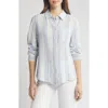 Caslonr Caslon(r) Casual Gauze Button-up Shirt In Ivory Cloud- Blue Vera Stripe