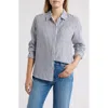 Caslonr Caslon(r) Casual Gauze Button-up Shirt In Navy- White Brianne Stripe