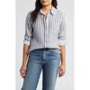 Caslonr Caslon(r) Casual Gauze Button-up Shirt In Navy Blazer Katie Stripe