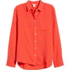 Caslonr Caslon(r) Casual Gauze Button-up Shirt In Red Bittersweet