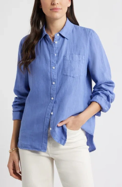 Caslonr Caslon(r) Casual Linen Button-up Shirt In Blue