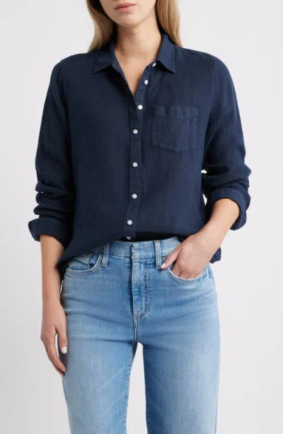 Caslonr Caslon(r) Casual Linen Button-up Shirt In Blue