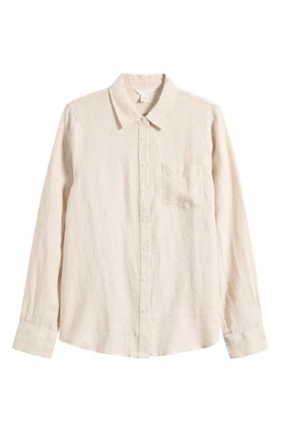 Caslonr Caslon(r) Casual Linen Button-up Shirt In Neutral