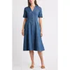 Caslonr Caslon(r) Chambray A-line Shirtdress