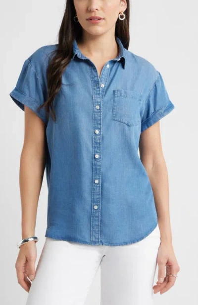 Caslonr Caslon(r) Chambray Camp Shirt In Blue