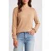 Caslonr Caslon(r) Cotton & Cashmere Crewneck Sweater In Camel